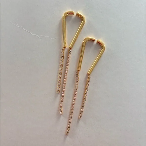 NWOT Cult Gaia Meta Rhinestone Earring - Picture 4 of 7